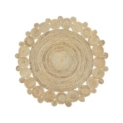 Dywan okrągły z juty ⌀ 120 cm beżowy GOLGEN