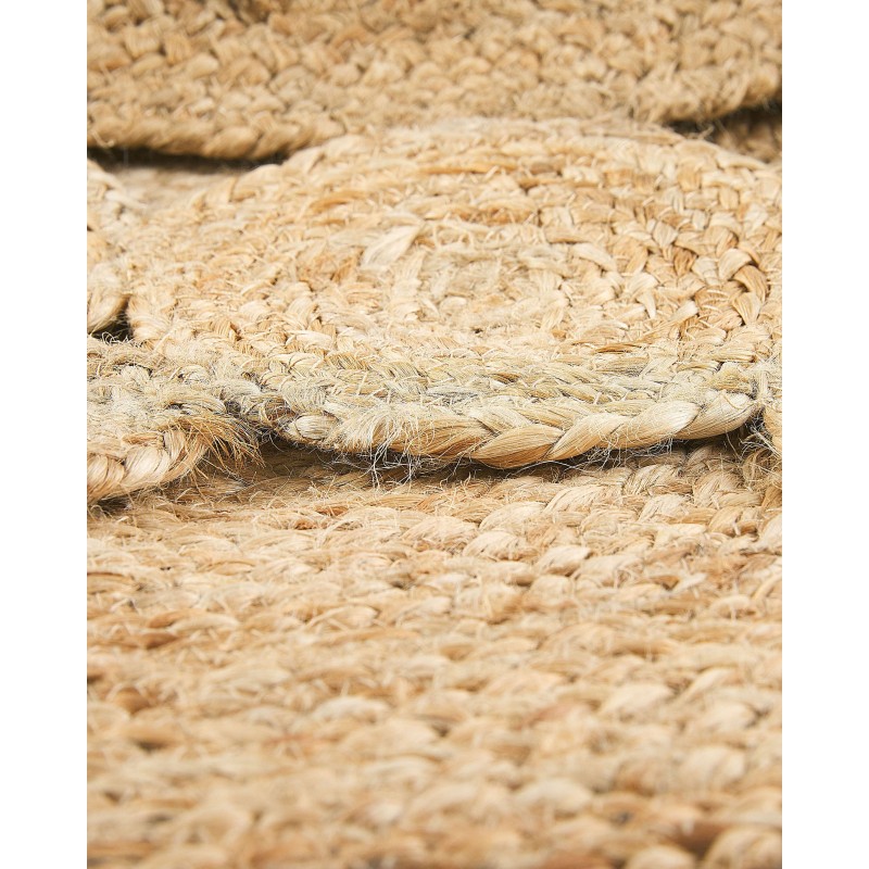 Dywan okrągły z juty ⌀ 120 cm beżowy GOLGEN