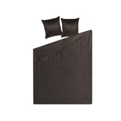 Narzuta na łóżko z poduszkami RAYEN 160 x 220 cm Brązowy