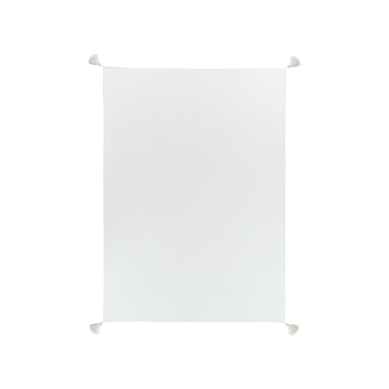 Narzuta na łóżko LINDULA Bawełna 150 x 200 cm Złamana biel