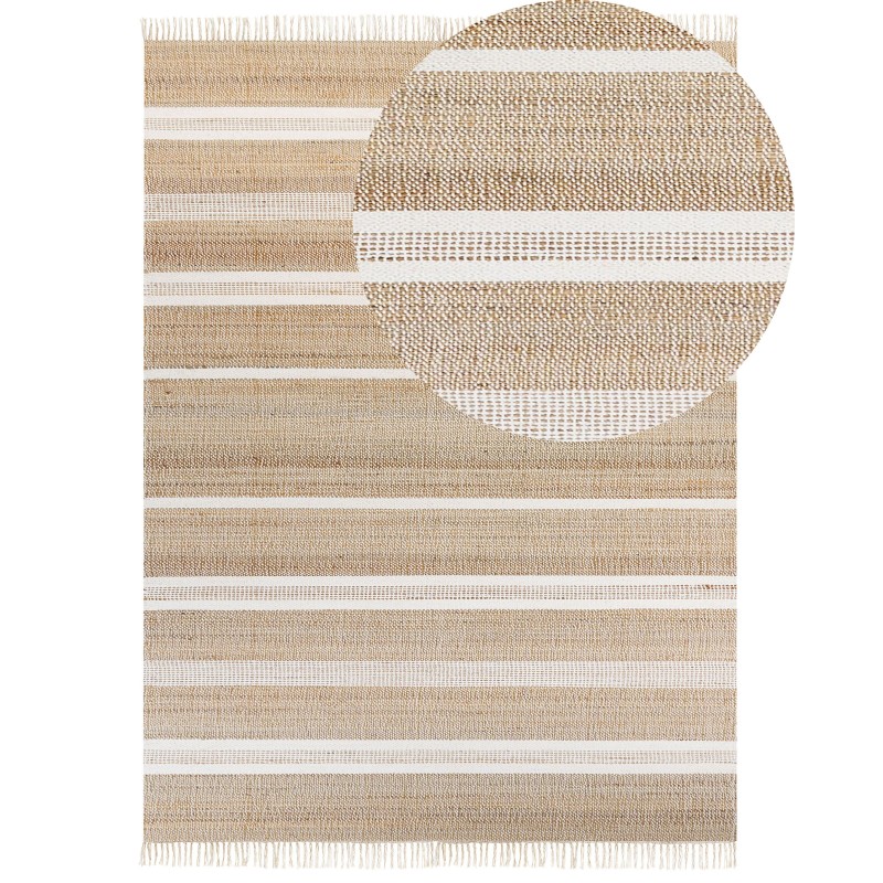 Dywan z juty 160 x 230 cm beżowo-biały TALPUR