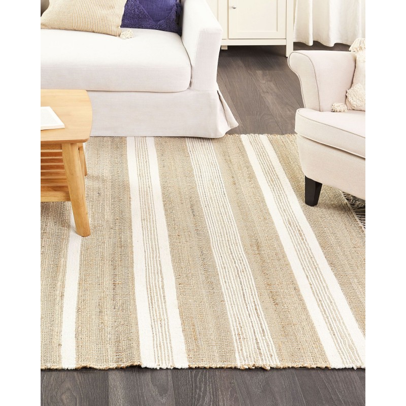 Dywan z juty 160 x 230 cm beżowo-biały TALPUR