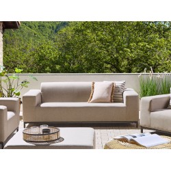 Sofa ogrodowa beżowa z czarnym ROVIGO