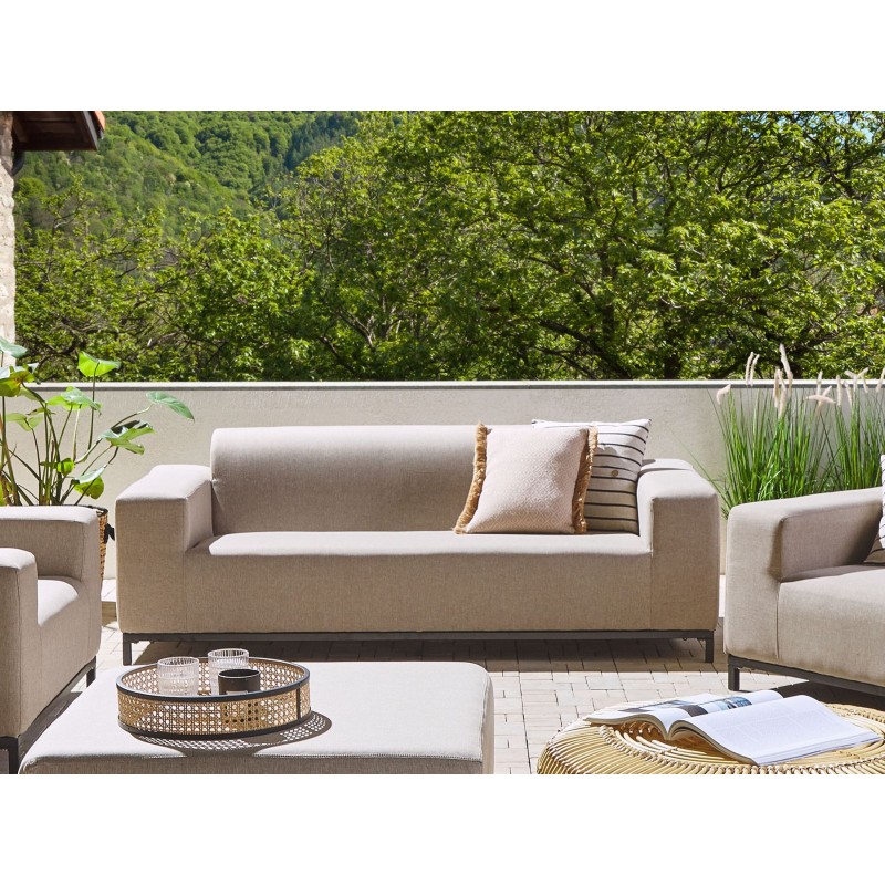 Sofa ogrodowa beżowa z czarnym ROVIGO