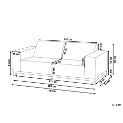 Sofa ogrodowa beżowa z czarnym ROVIGO