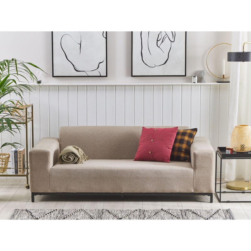Sofa ogrodowa beżowa z czarnym ROVIGO