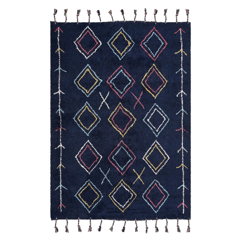 Dywan bawełniany 140 x 200 cm czarny CORUM