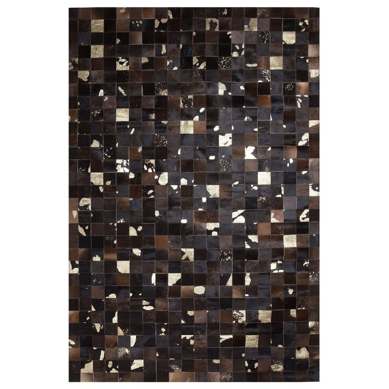 Dywan patchwork skórzany 160 x 230 cm brązowy BANDIRMA