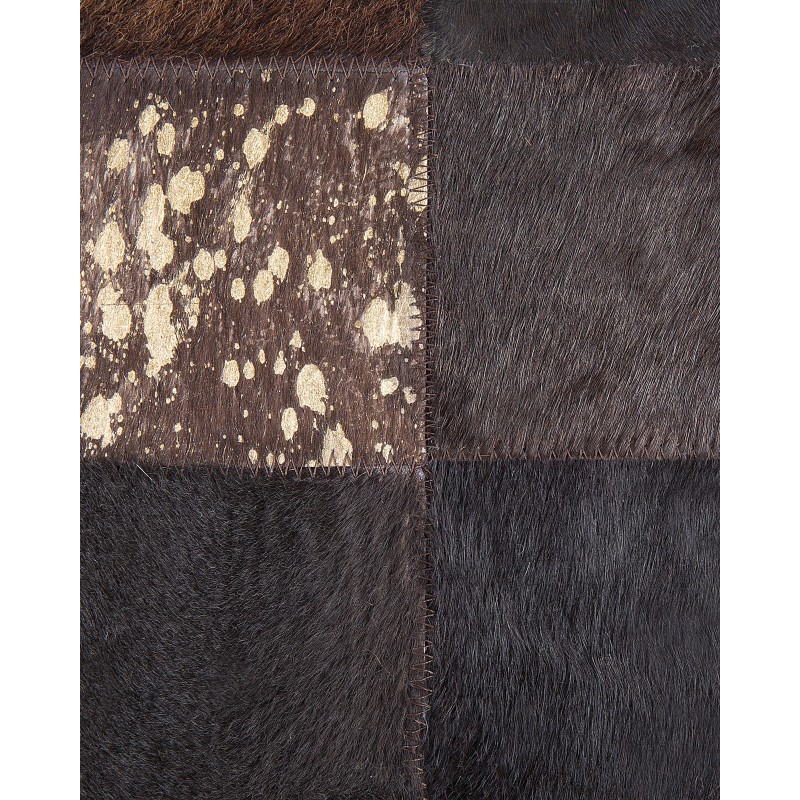 Dywan patchwork skórzany 160 x 230 cm brązowy BANDIRMA
