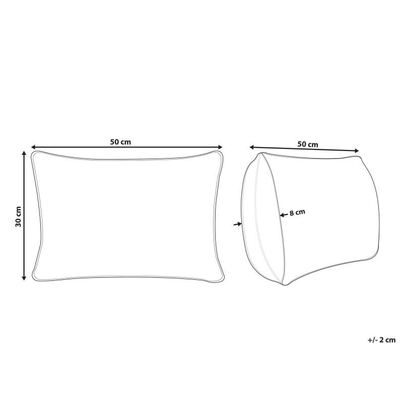 Zestaw 2 poduszek dekoracyjnych BANORI Len 30 x 50 cm Czarny Jednolity