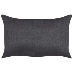 Zestaw 2 poduszek dekoracyjnych BANORI Len 30 x 50 cm Czarny Jednolity