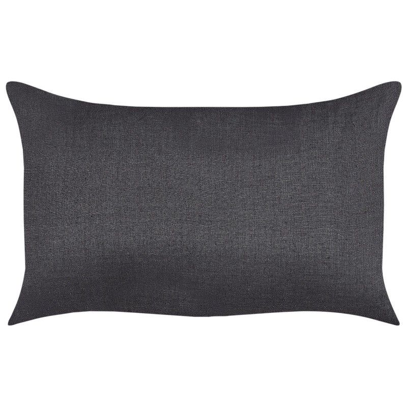 Zestaw 2 poduszek dekoracyjnych BANORI Len 30 x 50 cm Czarny Jednolity