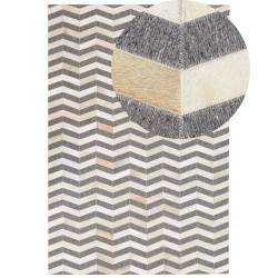 Dywan skórzany 160 x 230 cm szaro-beżowy BAGGOZE