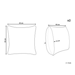 Zestaw 2 poduszek dekoracyjnych ALYSSUM Welur 45 x 45 cm Szary Wzór marokańskiej koniczyny