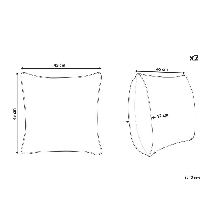 Zestaw 2 poduszek dekoracyjnych ALYSSUM Welur 45 x 45 cm Szary Wzór marokańskiej koniczyny