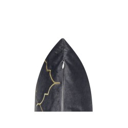 Zestaw 2 poduszek dekoracyjnych ALYSSUM Welur 45 x 45 cm Szary Wzór marokańskiej koniczyny