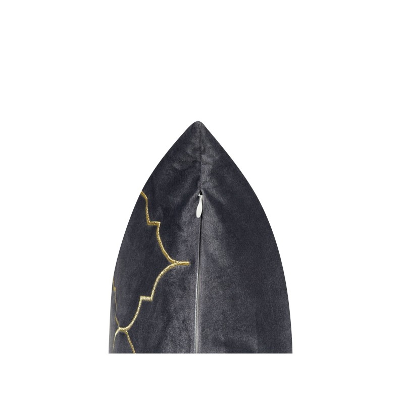 Zestaw 2 poduszek dekoracyjnych ALYSSUM Welur 45 x 45 cm Szary Wzór marokańskiej koniczyny