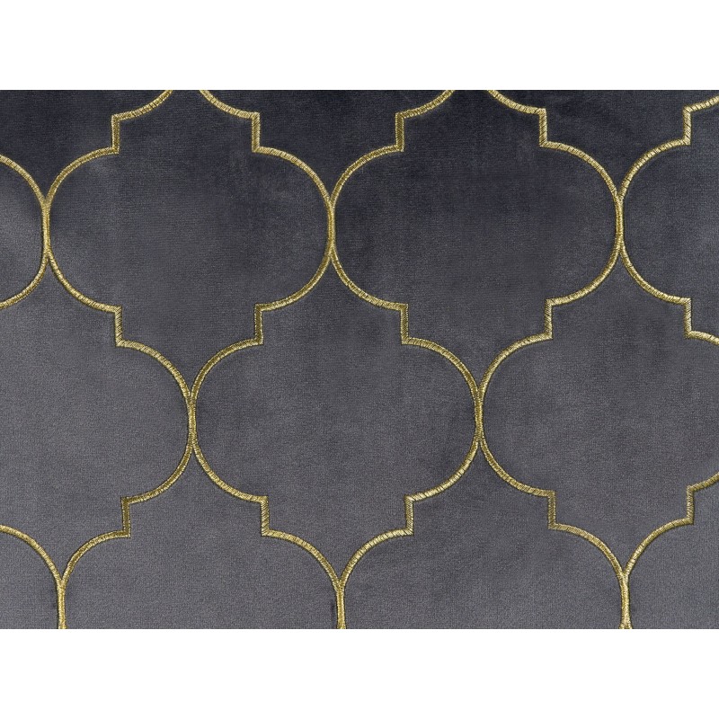 Zestaw 2 poduszek dekoracyjnych ALYSSUM Welur 45 x 45 cm Szary Wzór marokańskiej koniczyny