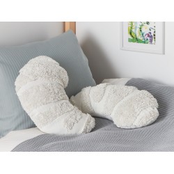 2 poduszki dekoracyjne dla dzieci rogale bawełniane 40 x 25 cm białe SNOWDROP