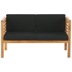 Zestaw ogrodowy ze stolikiem dla 4 osób PACIFIC Drewno akacjowe Czarny