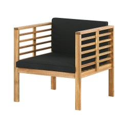 Zestaw ogrodowy ze stolikiem dla 4 osób PACIFIC Drewno akacjowe Czarny