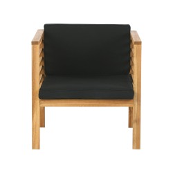 Zestaw ogrodowy ze stolikiem dla 4 osób PACIFIC Drewno akacjowe Czarny