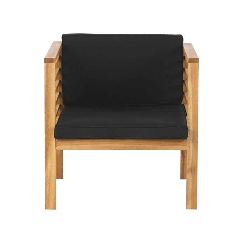 Zestaw ogrodowy ze stolikiem dla 4 osób PACIFIC Drewno akacjowe Czarny