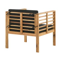 Zestaw ogrodowy ze stolikiem dla 4 osób PACIFIC Drewno akacjowe Czarny