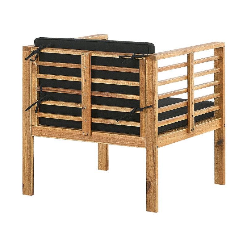 Zestaw ogrodowy ze stolikiem dla 4 osób PACIFIC Drewno akacjowe Czarny