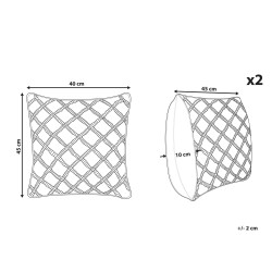Zestaw 2 poduszek dekoracyjnych KIZKALESI Bawełna 45 x 40 cm Szary Wzór geometryczny