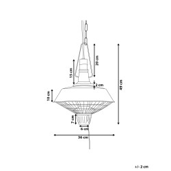 Promiennik na podczerwień wiszący AMIATA 2100 W Czarny