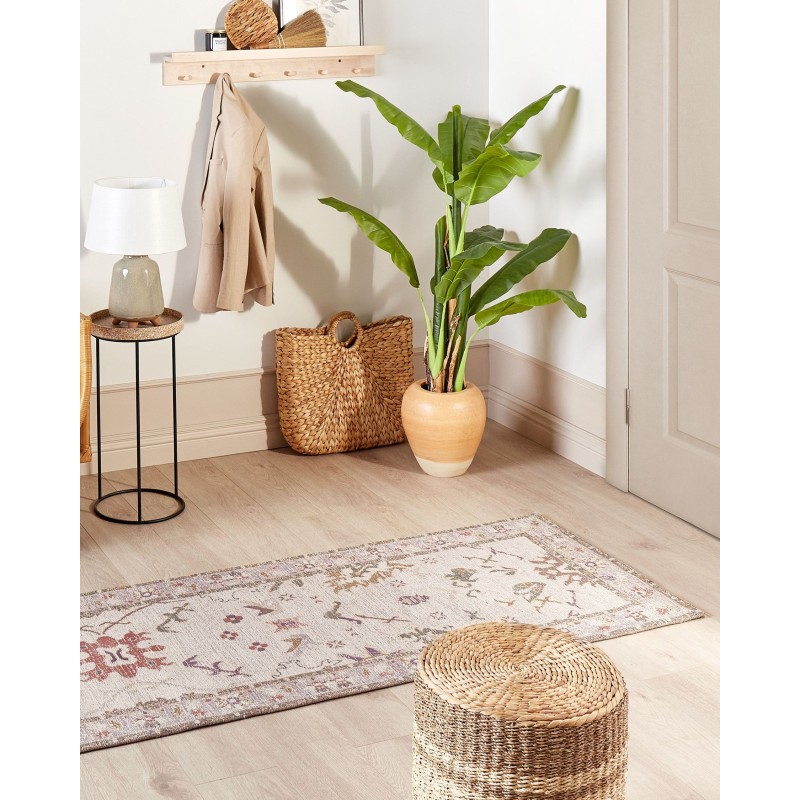 Dywan bawełniany 80 x 300 cm beżowy YANOBA