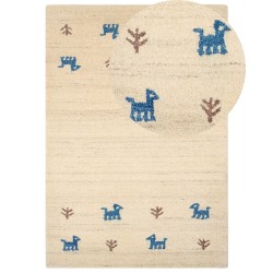 Dywan wełniany gabbeh 160 x 230 cm beżowy YALI