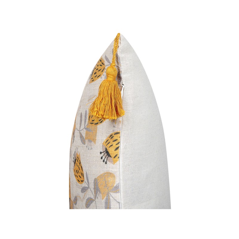 Zestaw 2 poduszek dekoracyjnych ABUTILON 45 x 45 cm Beżowy Wzór kwiatowy