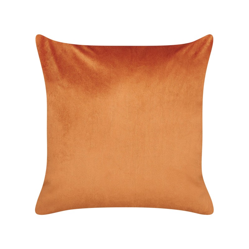 Zestaw 2 poduszek dekoracyjnych TULIP Welur 45 x 45 cm Pomarańczowy Wzór roślinny