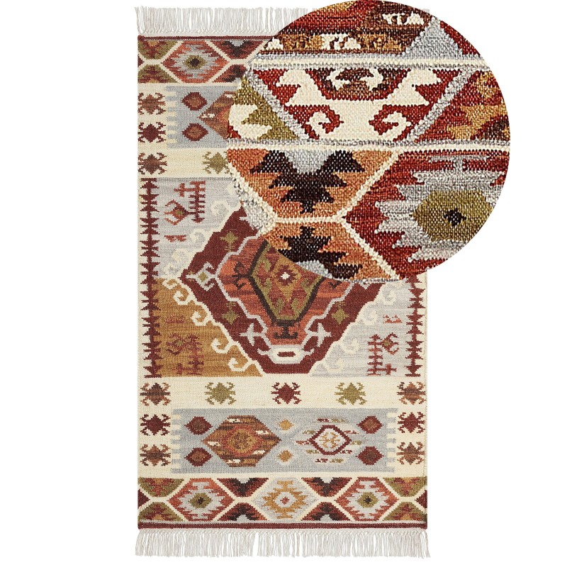 Dywan wełniany kilim 80 x 150 cm wielokolorowy PROSHYAN