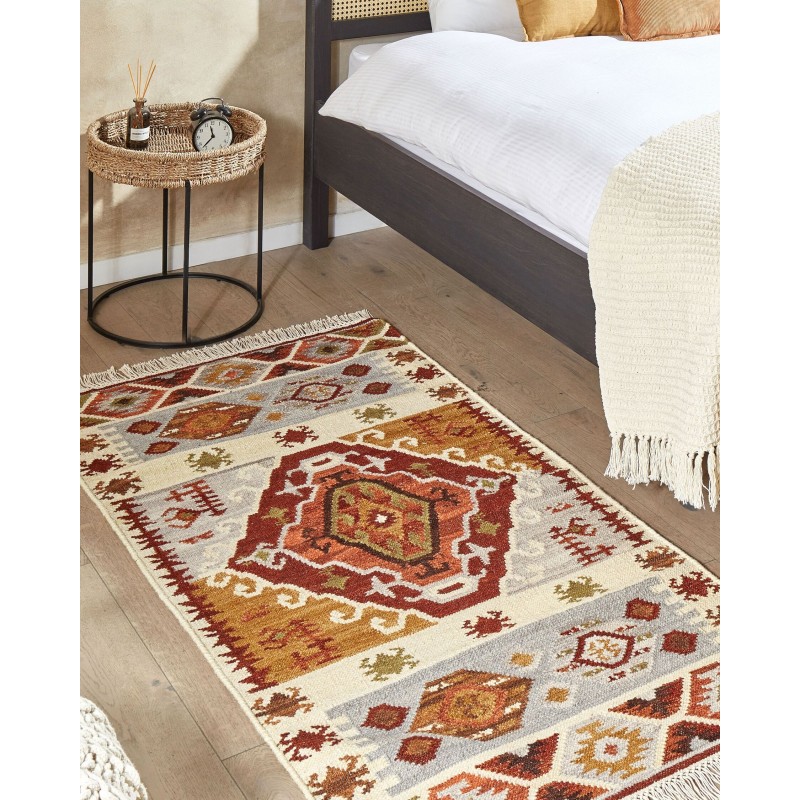 Dywan wełniany kilim 80 x 150 cm wielokolorowy PROSHYAN