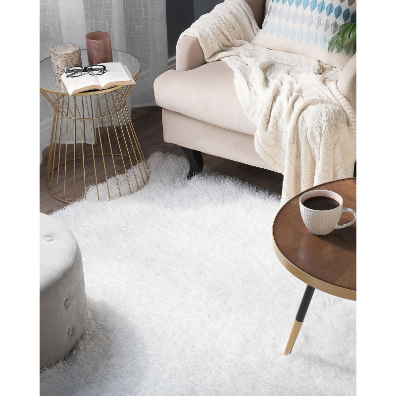 Dywan shaggy 140 x 200 cm biały CIDE