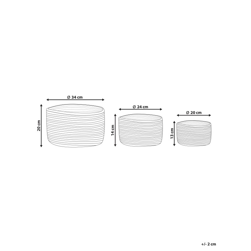 Zestaw 3 koszy KAHU Juta Naturalny