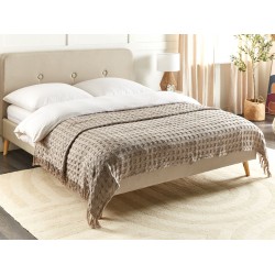 Narzuta na łóżko BERE Bawełna 200 x 220 cm Beżowoszary
