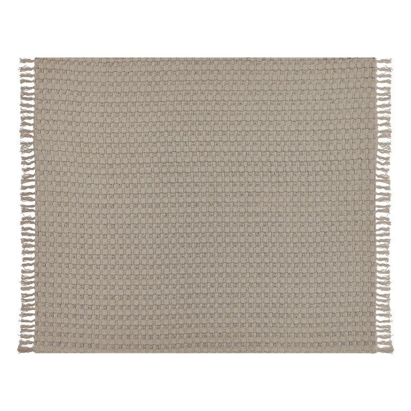 Narzuta na łóżko BERE Bawełna 200 x 220 cm Beżowoszary