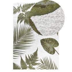 Dywan bawełniany motyw liści 140 x 200 cm zielony BARZAH