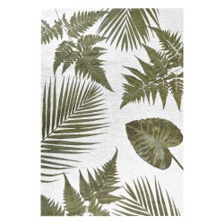 Dywan bawełniany motyw liści 140 x 200 cm zielony BARZAH