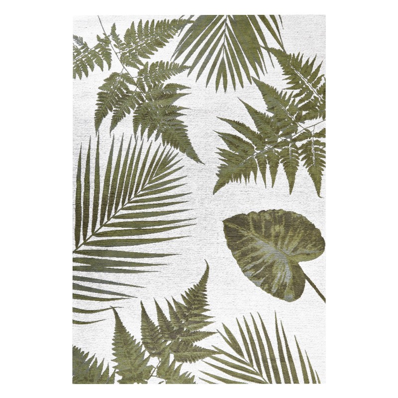 Dywan bawełniany motyw liści 140 x 200 cm zielony BARZAH