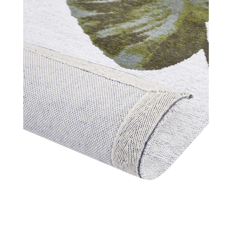 Dywan bawełniany motyw liści 140 x 200 cm zielony BARZAH