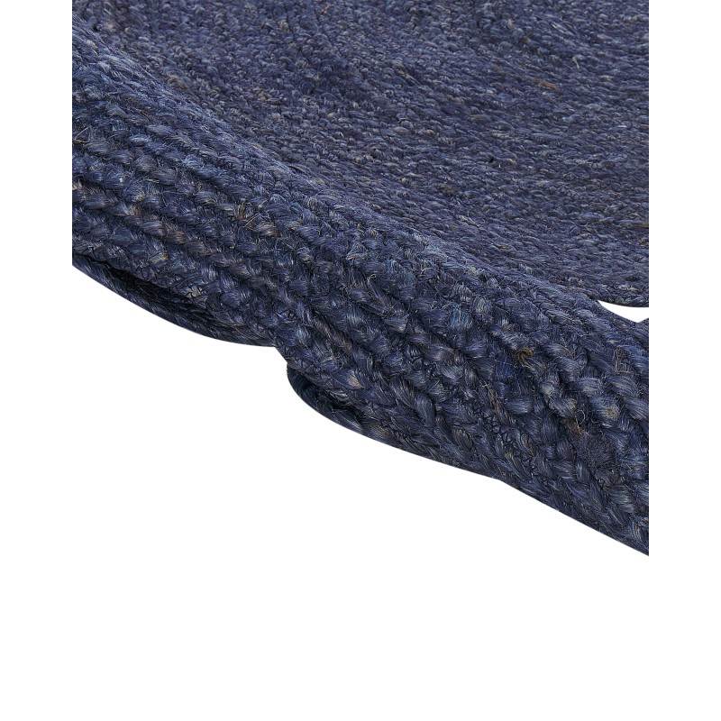 Dywan okrągły z juty ø 120 cm ciemnoniebieski KOYUNLU