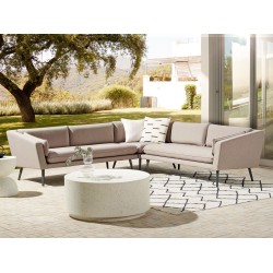 Sofa ogrodowa modułowa 5-osobowa beżowa LORETELLO