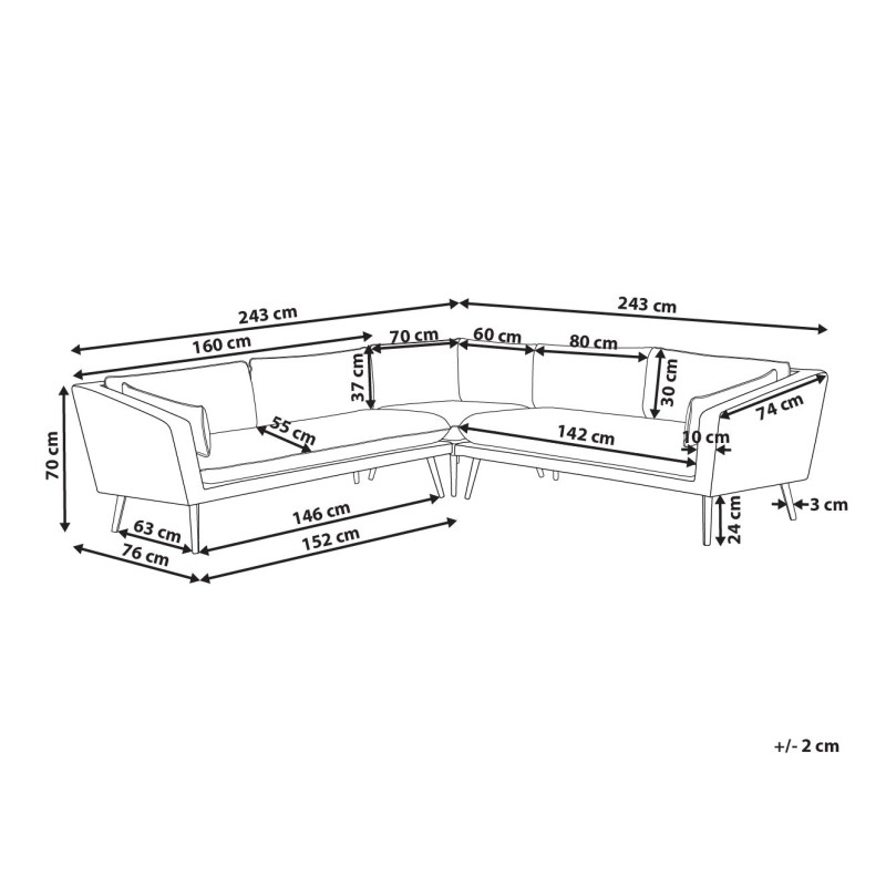 Sofa ogrodowa modułowa 5-osobowa beżowa LORETELLO