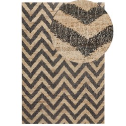 Dywan z juty 160 x 230 cm beżowo-czarny DEDEPINARI