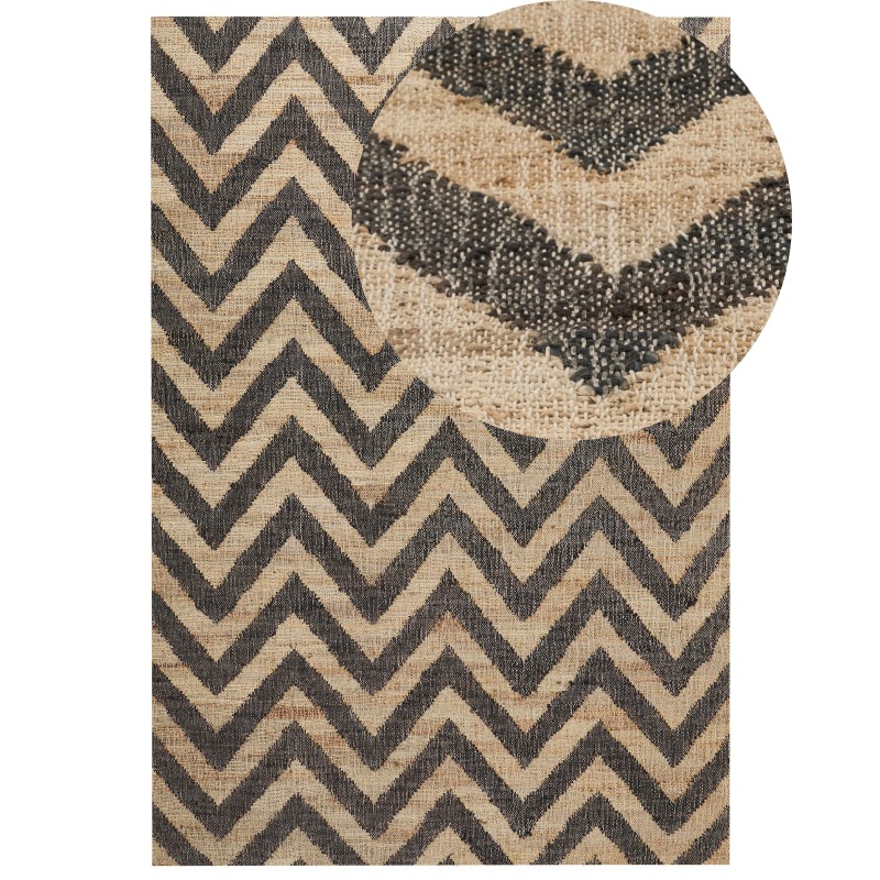 Dywan z juty 160 x 230 cm beżowo-czarny DEDEPINARI
